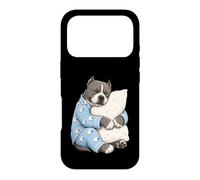 Carcasa para iPhone 17 Pro American Bully Sleeping in Cute Pijama Sleep Dog