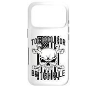 Carcasa para iPhone 17 Pro American Flag Skull Bones 4th July Too Cool for British Rule