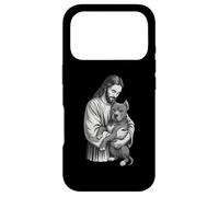Carcasa para iPhone 17 Pro American Staffordshire Terrier y Jesús Christian Faith Dog