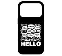 Carcasa para iPhone 17 Pro Amistad Inclusión Profesor de Idiomas Comienza con Hola