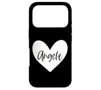 Carcasa para iPhone 17 Pro Ángela Rosa Nombre Corazón Amor Mujer Niña Amigo Personalizado