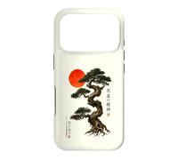 Carcasa para iPhone 17 Pro Antiguo Bonsái Árbol Rojo Sol WABI Sabi Zen Arte Japonés