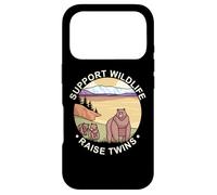 Carcasa para iPhone 17 Pro Apoyo a la Vida Silvestre criar Gemelos Futuro Mamá Papá Osos Camping