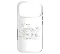 Carcasa para iPhone 17 Pro Arca de Noé - Gráfico de Historia bíblica para Colorear de fe para niños (Blanco)