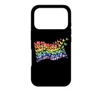 Carcasa para iPhone 17 Pro Arco Iris Bandera Mariposas Gay Orgullo Mes Arte Homosexualidad