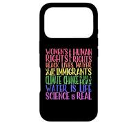 Carcasa para iPhone 17 Pro Arco Iris de protesta política: Igualdad, Ciencia y Justicia