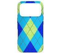 Carcasa para iPhone 17 Pro Argyle Verde y Azul patrón Preppy Regalo de los años 80