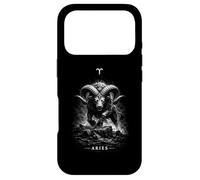 Carcasa para iPhone 17 Pro Aries Zodiac a Ram Símbolo para Astrología Oscura