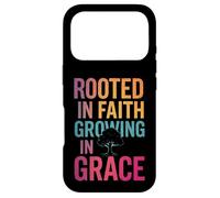 Carcasa para iPhone 17 Pro Arraigado en la fe creciendo en la Gracia Cristiano Inspirador