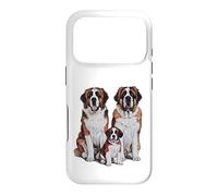 Carcasa para iPhone 17 Pro Arte de Dibujo de la Familia de Cachorros de San Bernardo.