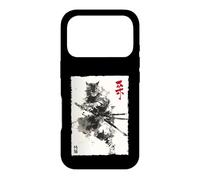 Carcasa para iPhone 17 Pro Arte en Tinta Samurai Cat Warrior Ink Kawaii Anime Cat Samurai