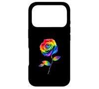 Carcasa para iPhone 17 Pro Arte Floral botánico Pride Rose Rainbow