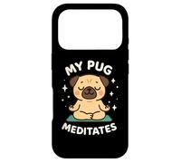 Carcasa para iPhone 17 Pro Arte temático de Perro Lindo My Pug Meditates