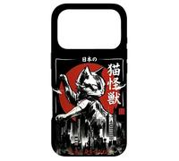Carcasa para iPhone 17 Pro Ataque de Monstruo de la Ciudad del Gato Gigante japonés - Arte con Pincel