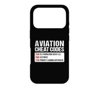 Carcasa para iPhone 17 Pro Aviation Cheat Codes Divertido Piloto Avion Transpondedor
