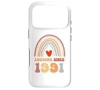 Carcasa para iPhone 17 Pro Awesome Since 1991 35th Birthday Boho Rainbow 35 Years Old