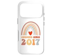 Carcasa para iPhone 17 Pro Awesome Since 2017 9th Birthday Boho Rainbow 9 Years Old