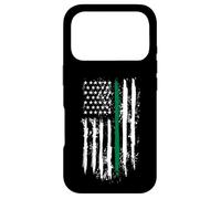 Carcasa para iPhone 17 Pro Back The Green Thin Green Line American Flag Border Patrol