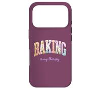 Carcasa para iPhone 17 Pro Baking is My Therapy, Divertido diseño Floral con Palabras para Amantes de la repostería