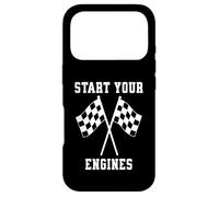 Carcasa para iPhone 17 Pro Bandera a Cuadros Start Your Engines Race Mom