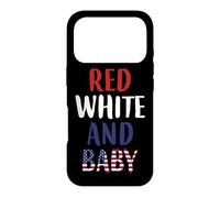Carcasa para iPhone 17 Pro Bandera Americana Bebé Rojo Blanco Azul Embarazo Mamá
