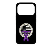 Carcasa para iPhone 17 Pro Bandera Americana Cáncer de Páncreas Cinta Morada