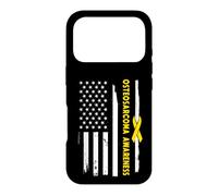 Carcasa para iPhone 17 Pro Bandera Americana para concienciación sobre el Osteosarcoma con Cinta Amarilla de EE. UU