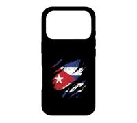 Carcasa para iPhone 17 Pro Bandera Cubana Diseño Rasgado Patriotismo