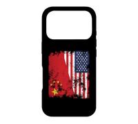 Carcasa para iPhone 17 Pro Bandera de China USA Envejecida - Half American