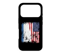 Carcasa para iPhone 17 Pro Bandera de Crimea USA Envejecida, Mitad Americana