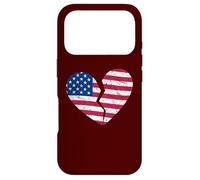 Carcasa para iPhone 17 Pro Bandera de Estados Unidos con Forma de corazón Roto - Heartbreak Patriotic