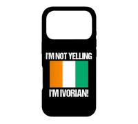 Carcasa para iPhone 17 Pro Bandera de país de Costa de Marfil con Texto en inglés I'm Not Yelling