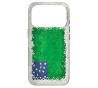 Carcasa para iPhone 17 Pro Bandera de Vermont Republic Green Mountain Boys en Estilo Grungy