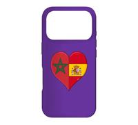 Carcasa para iPhone 17 Pro Bandera España Marruecos Aficionados Marroquíes Españoles