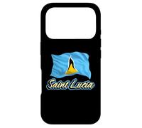 Carcasa para iPhone 17 Pro Bandera patriótica de Santa Lucía para Hombres, Mujeres y niños del Caribe