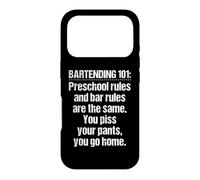 Carcasa para iPhone 17 Pro Bartender Bartending 101 - Reglas de Barra Preescolar, Color Blanco