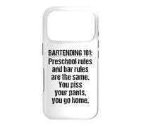 Carcasa para iPhone 17 Pro Bartender Bartending 101 - Reglas de Barra Preescolar, Color Negro