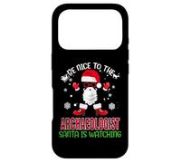 Carcasa para iPhone 17 Pro Be Nice To The Archaeologist Santa Watching Funny Christmas