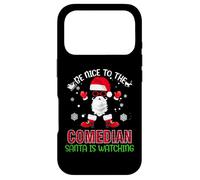 Carcasa para iPhone 17 Pro Be Nice To The Comedian Santa Is Watching Funny Christmas