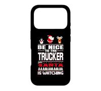 Carcasa para iPhone 17 Pro Be Nice To The Trucker Santa Is Watching Funny Christmas