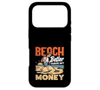 Carcasa para iPhone 17 Pro Beach Better Have My Money Juego de Palabras de detección de Metales