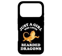 Carcasa para iPhone 17 Pro Bearded Dragon Pet Lizard Reptile Animal Gift Black