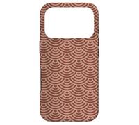 Carcasa para iPhone 17 Pro Beige Brown Semicircle Curves Seigaiha Geometric Pattern