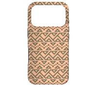 Carcasa para iPhone 17 Pro Beige Tan Brown Zigzag Tribal Art Folk African Pattern