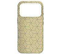 Carcasa para iPhone 17 Pro Beige Tan Geometric Lined Cube Rectangle Art Deco Pattern