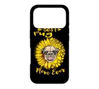 Carcasa para iPhone 17 Pro Best Pug Dog Mom Ever Sunflower Funny Paw Dogs Lovers