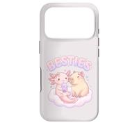 Carcasa para iPhone 17 Pro Besties Axolotl Capybara Bubble Tea Lindo Kawaii Anime Animal