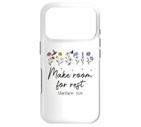 Carcasa para iPhone 17 Pro Bible Verse Matthew 11 28 Make Room for Rest Trust God Jesus