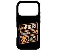 Carcasa para iPhone 17 Pro Bicicletas, linternas y misiones secretas