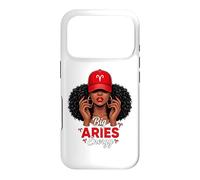 Carcasa para iPhone 17 Pro Big Energy Aries Zodiac Afro Women Red Cap Black Girl Women